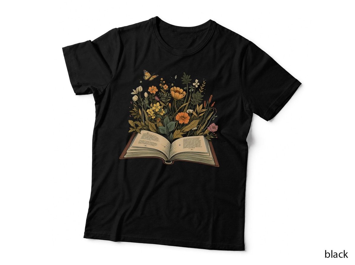 Book Of Wildflowers Colour Reading Librarian Botanical Boho T-Shirt Hoodie