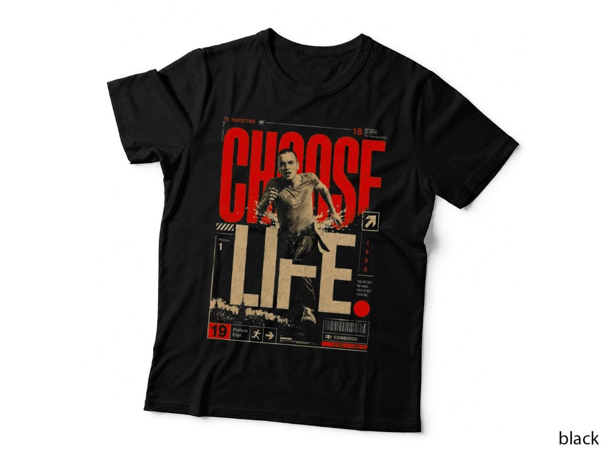 Trainspotting 90s Choose Life British Cult Movie Halftone Hoodie, Sweatshirt