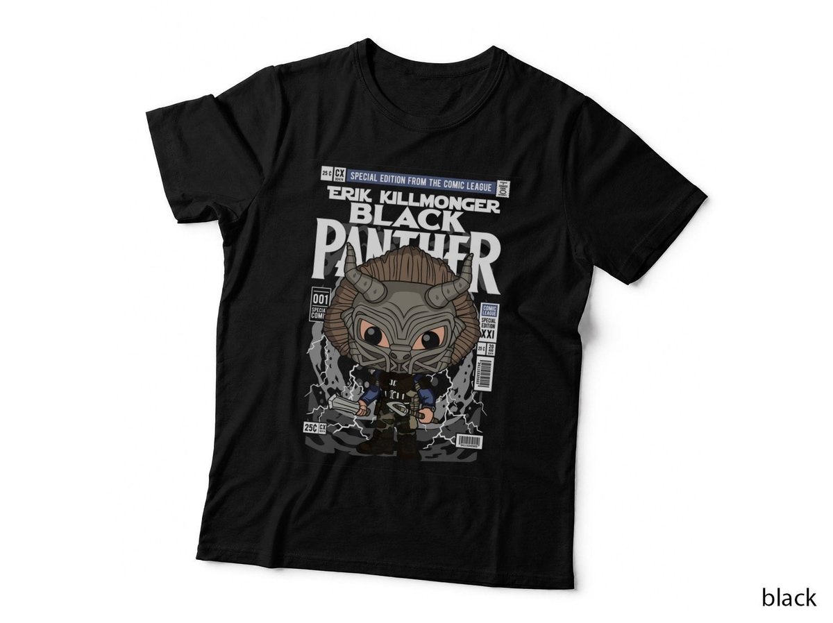 Erik Killmonger Black Panther T-Shirt, Comic League Art, Superhero Fan Gift