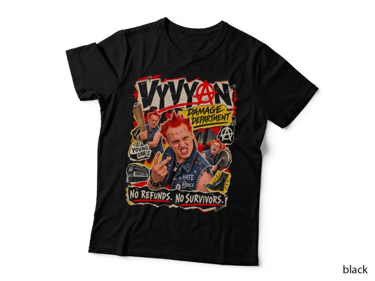 The Young Ones Vyvyan T-Shirt, Vintage Punk Flyer British Cult TV Hoodie
