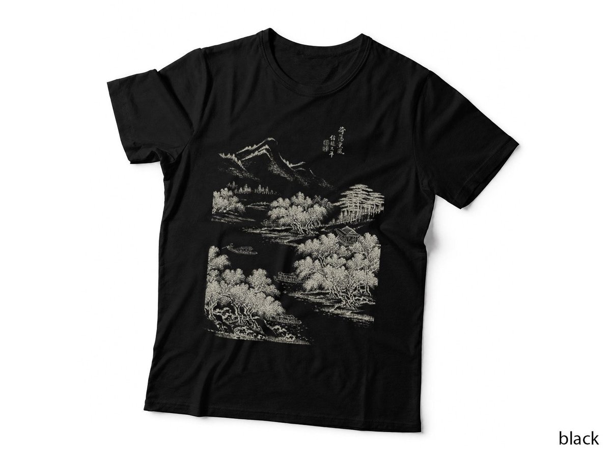 Famous Vintage Fine Art Landscape by Lu Han Stylish Design T-Shirt