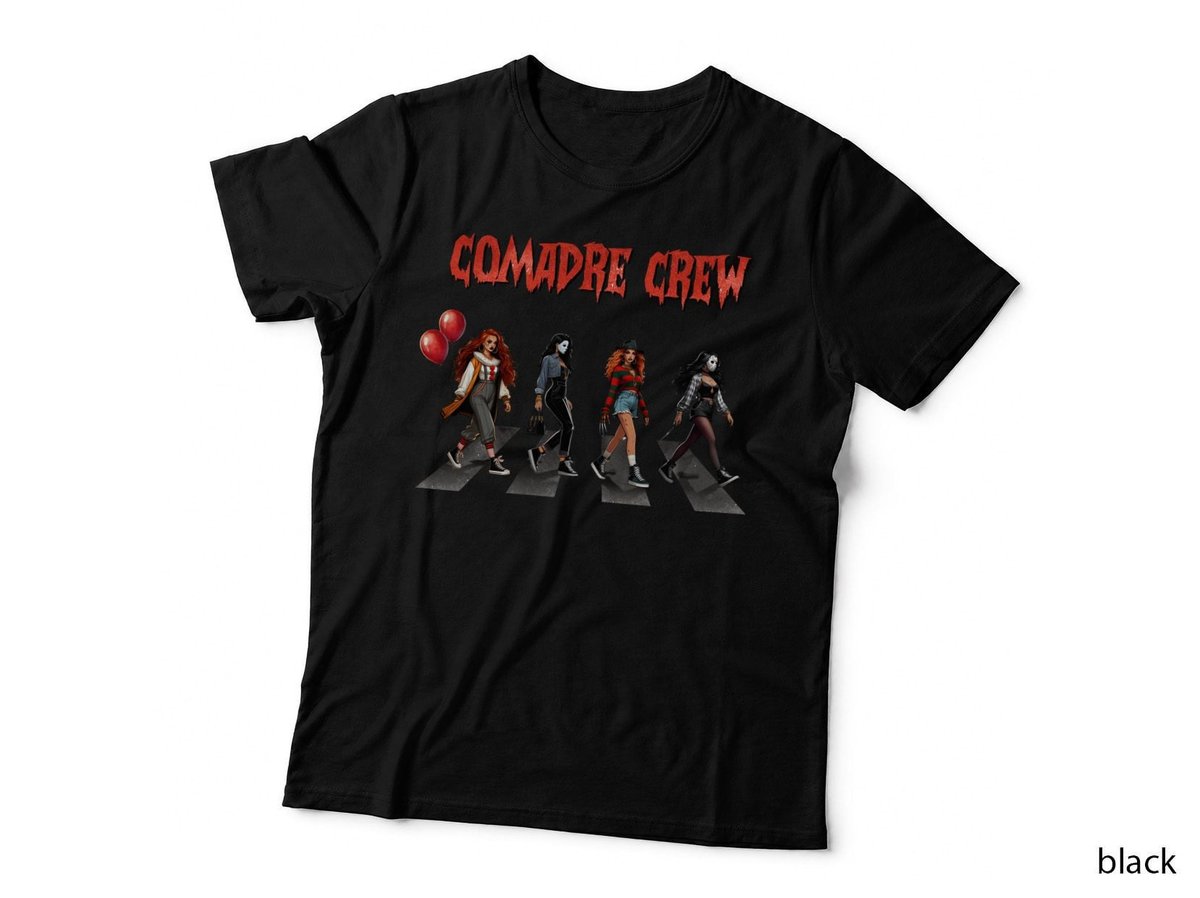 Comadre Crew Horror Characters T-Shirt, Halloween Costume Style