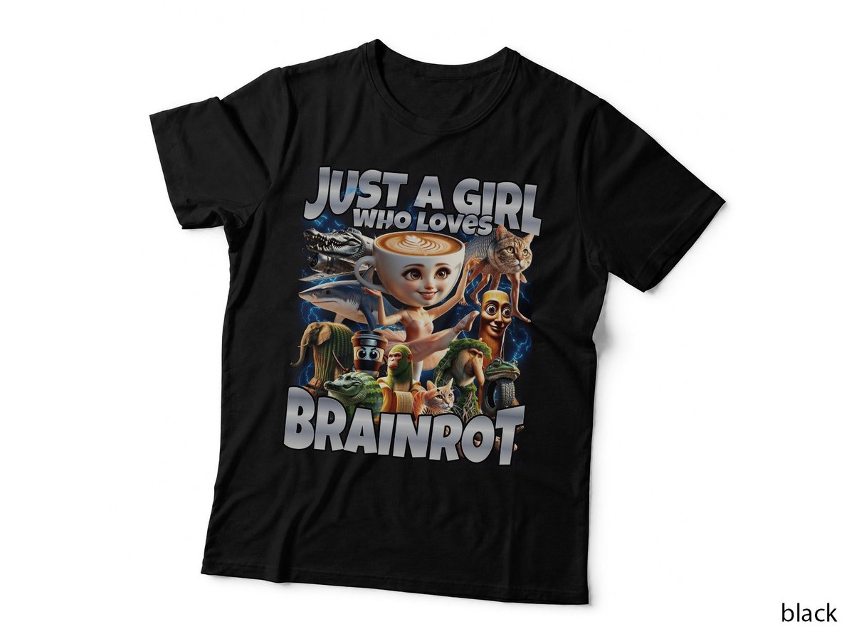 Just A Girl Who Loves Brainrot T-Shirt, Trending Meme Art, Funny Internet
