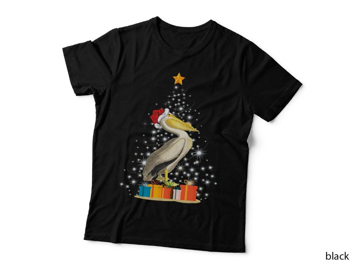 Pelican Bird Lover Xmas T-Shirt, Christmas Tree Gift Festive Wildlife Hoodie