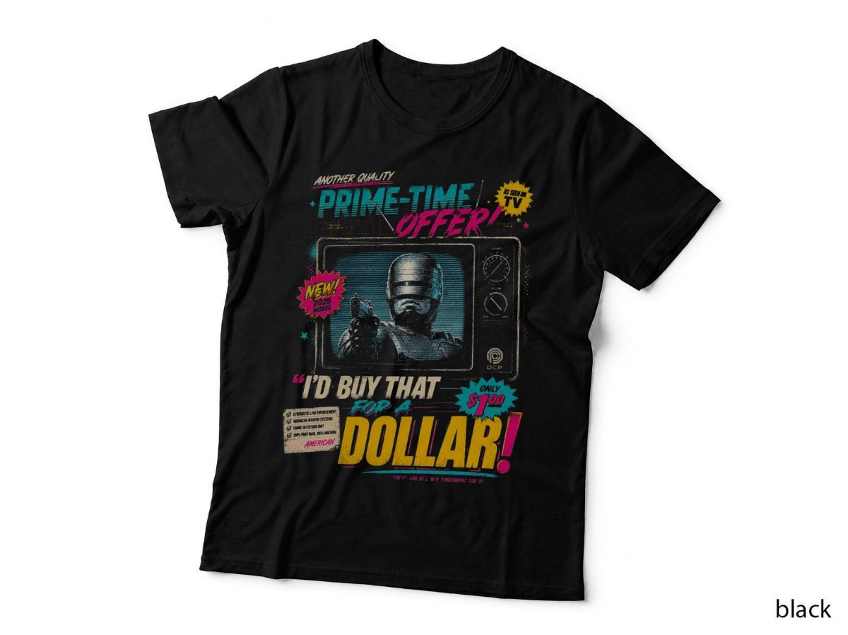 RoboCop Id Buy That For A Dollar T-Shirt, 80s Sci Fi Comedy Halftone Hoodie