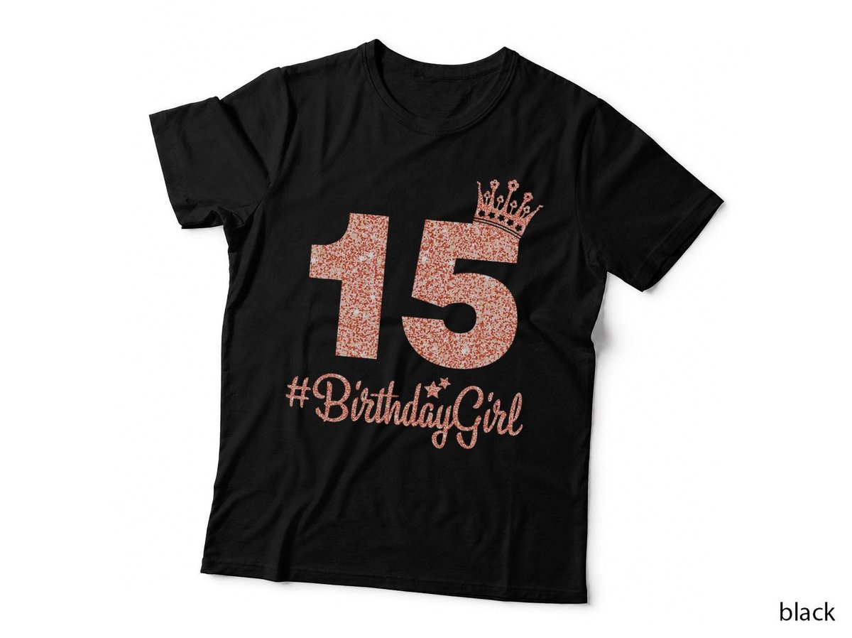 15 Birthday Girl Sweet fifteen 15th Pink Crown Tee for Girls T-Shirt