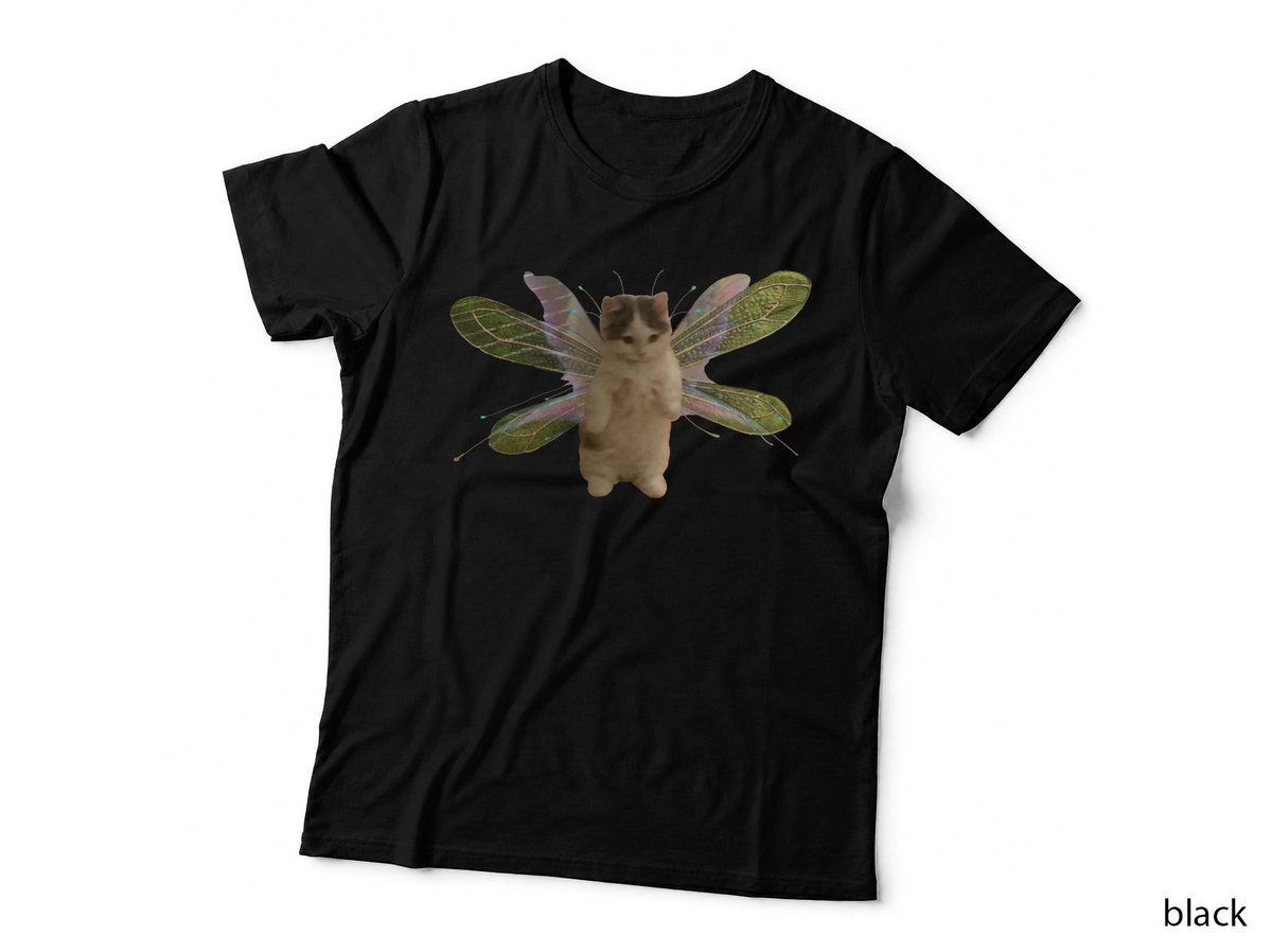 Baby Fairy Kitten T-Shirt, Whimsical Fantasy, Pet Lover Apparel