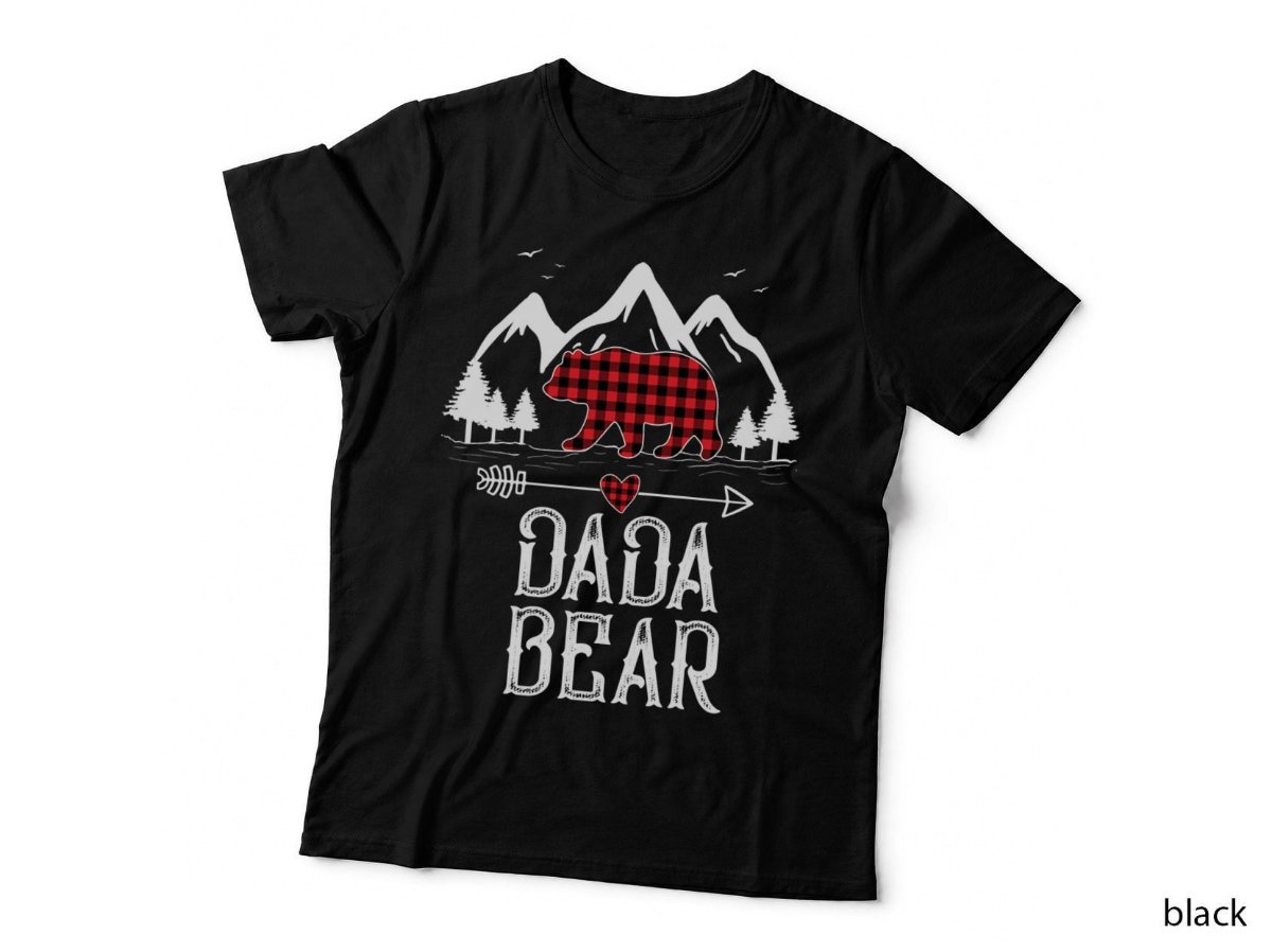 Red Plaid Dada Bear Matching Family Pyjama Christmas T-Shirt, Xmas Hoodie