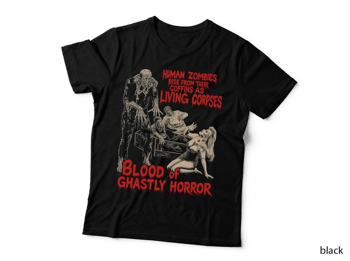 Blood Of Ghastly Horror Red Zombie Movie Poster T-Shirt Hoodie Vintage Gift