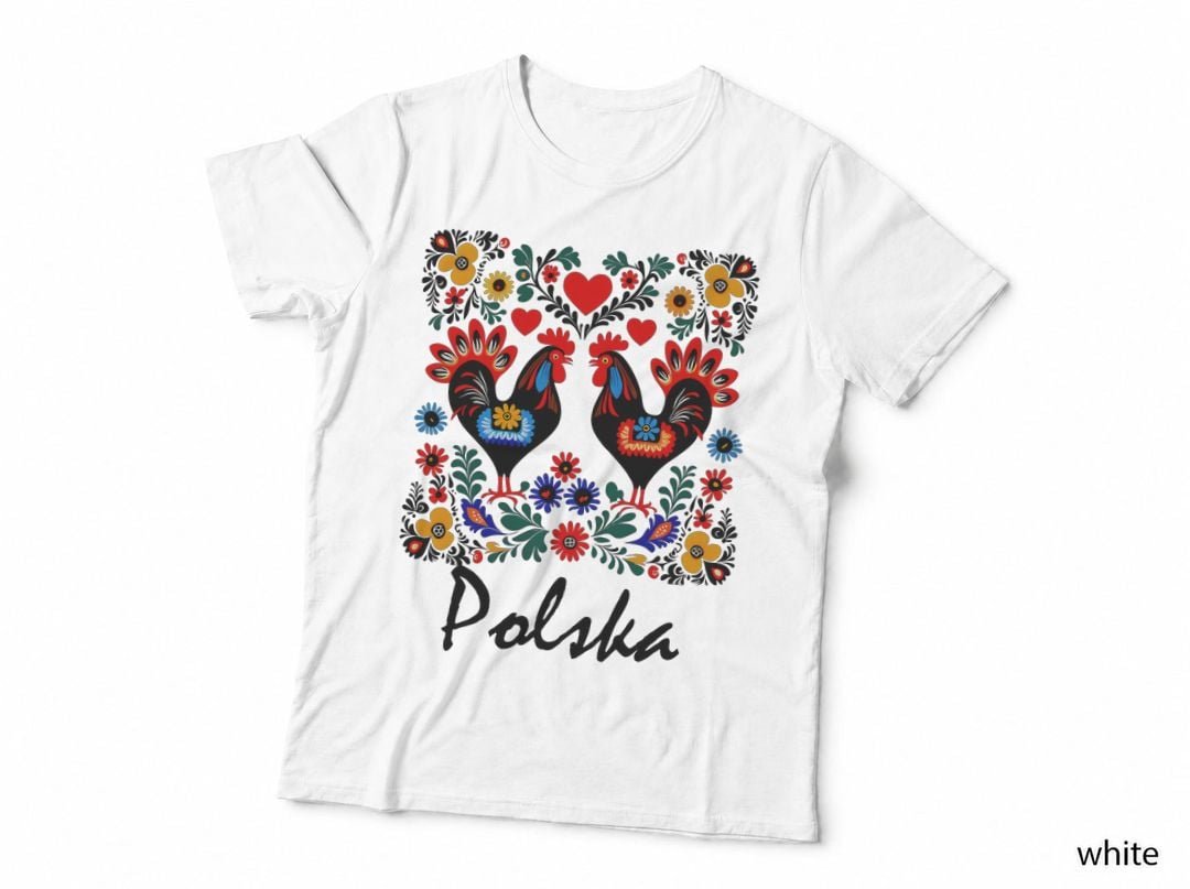 POLAND  Folk Art Flowers Polish WYCINANKI Polska Day Fest T-Shirt