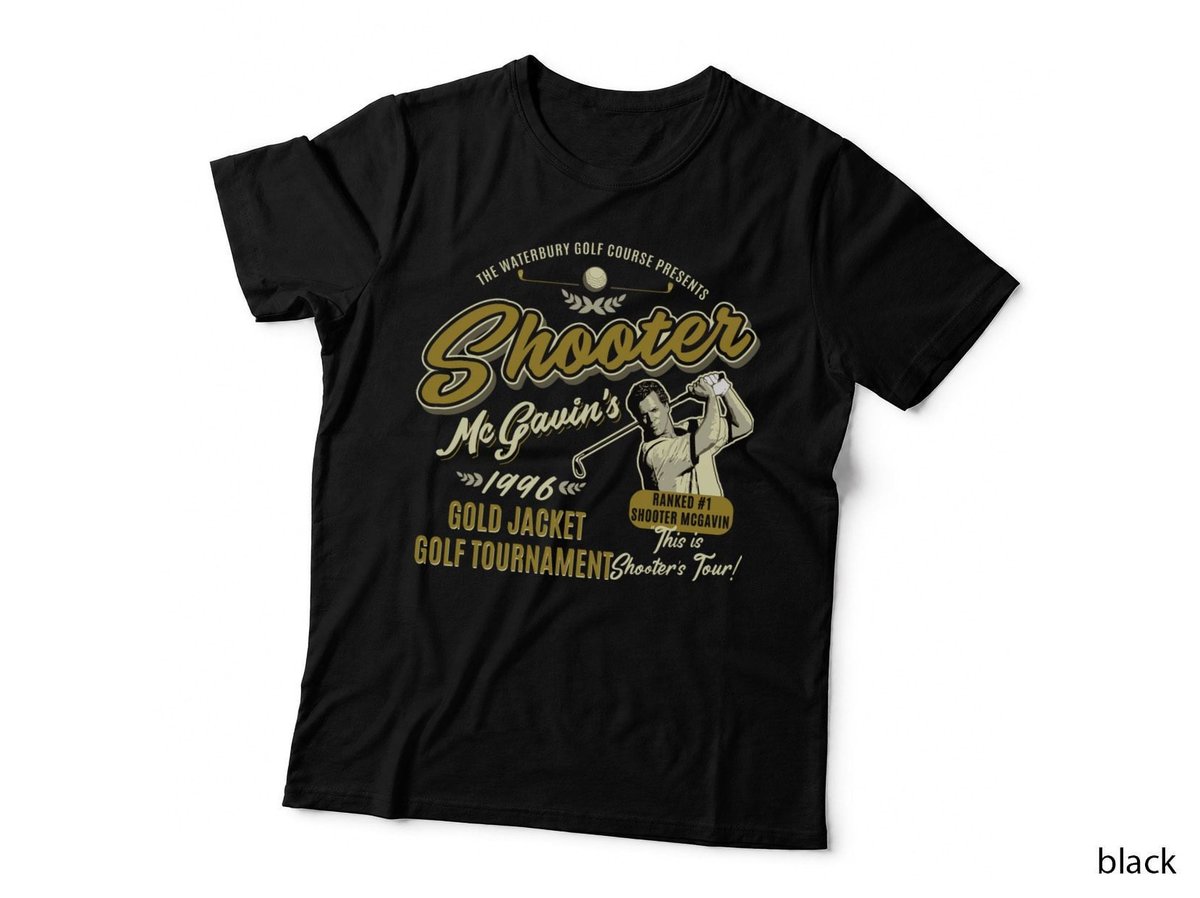 Shooter Mcgavin Golf Tournament T-Shirt, 1996 Gold Jacket, Retro