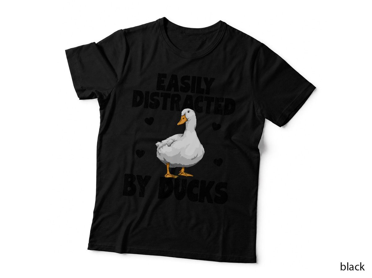 Easily Distracted By Ducks Funny Water Ducklings Gift T-Shirt