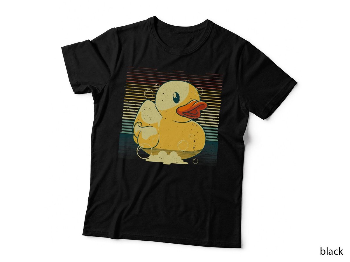 Vintage Rubber Duck Art For Kid Men Women Rubber Ducky Lover T-Shirt