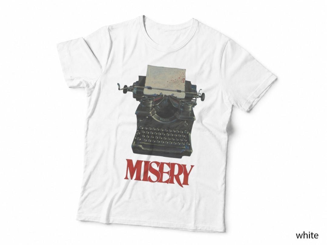 Misery Novel Typewriter T-Shirt, Horror Movie Merch, Gothic Horror Fans