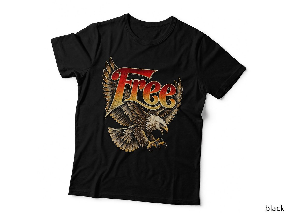 Free All Right Now Vintage Blues Rock Retro Badge Distressed Print Music T-Shirt