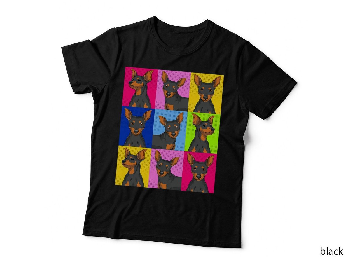 Dog Owner Animal Pet Min Pin Dog Lover Pop Art Min Pinscher T-Shirt