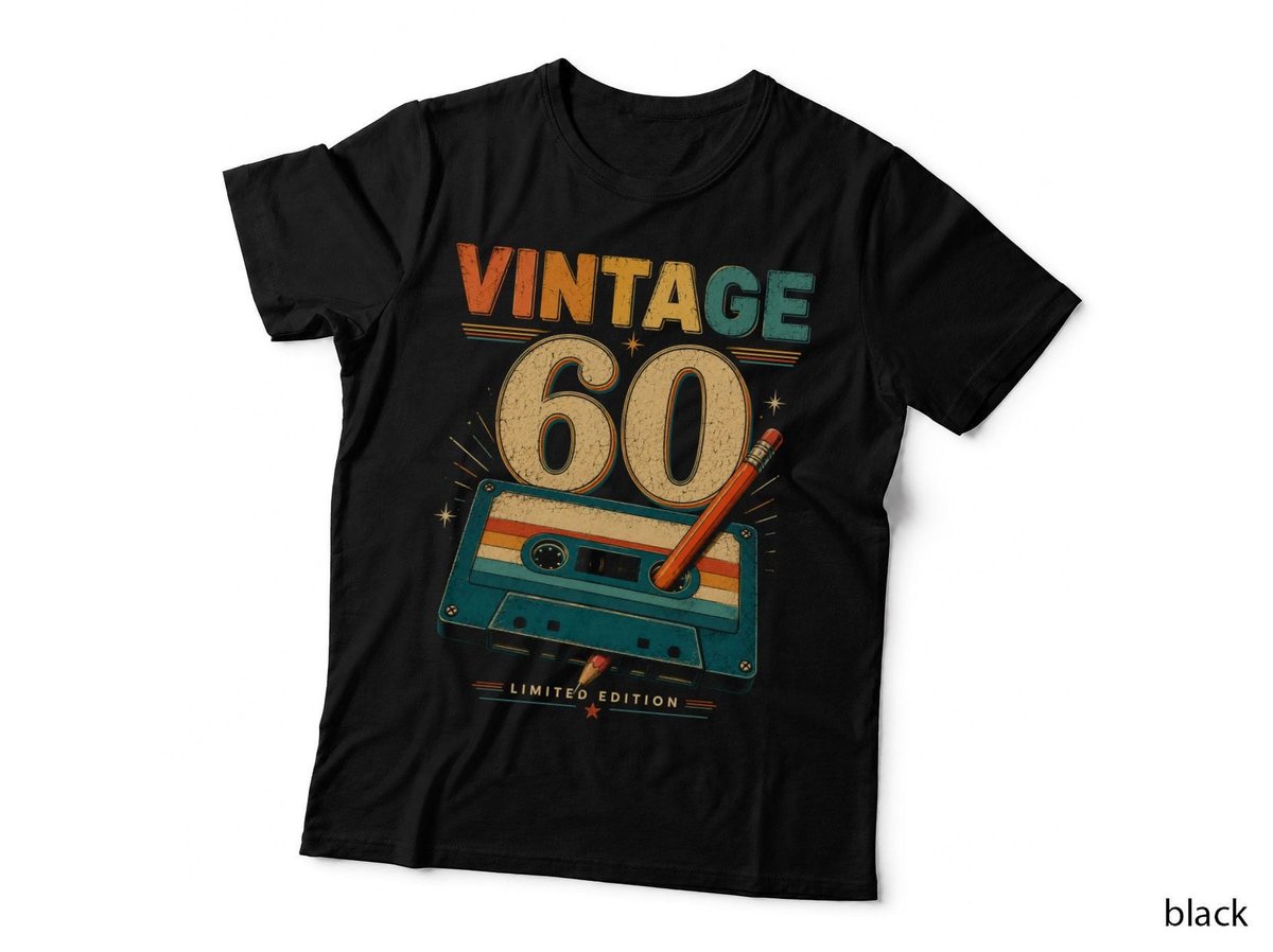 Vintage 60 60th Birthday Cassette Mixtape 60s Music T-Shirt Hoodie Born 1966