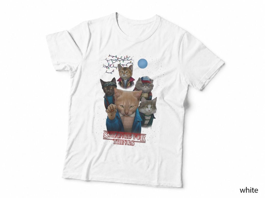Strange Fur Things Tshirt, Cat Meme T-Shirt