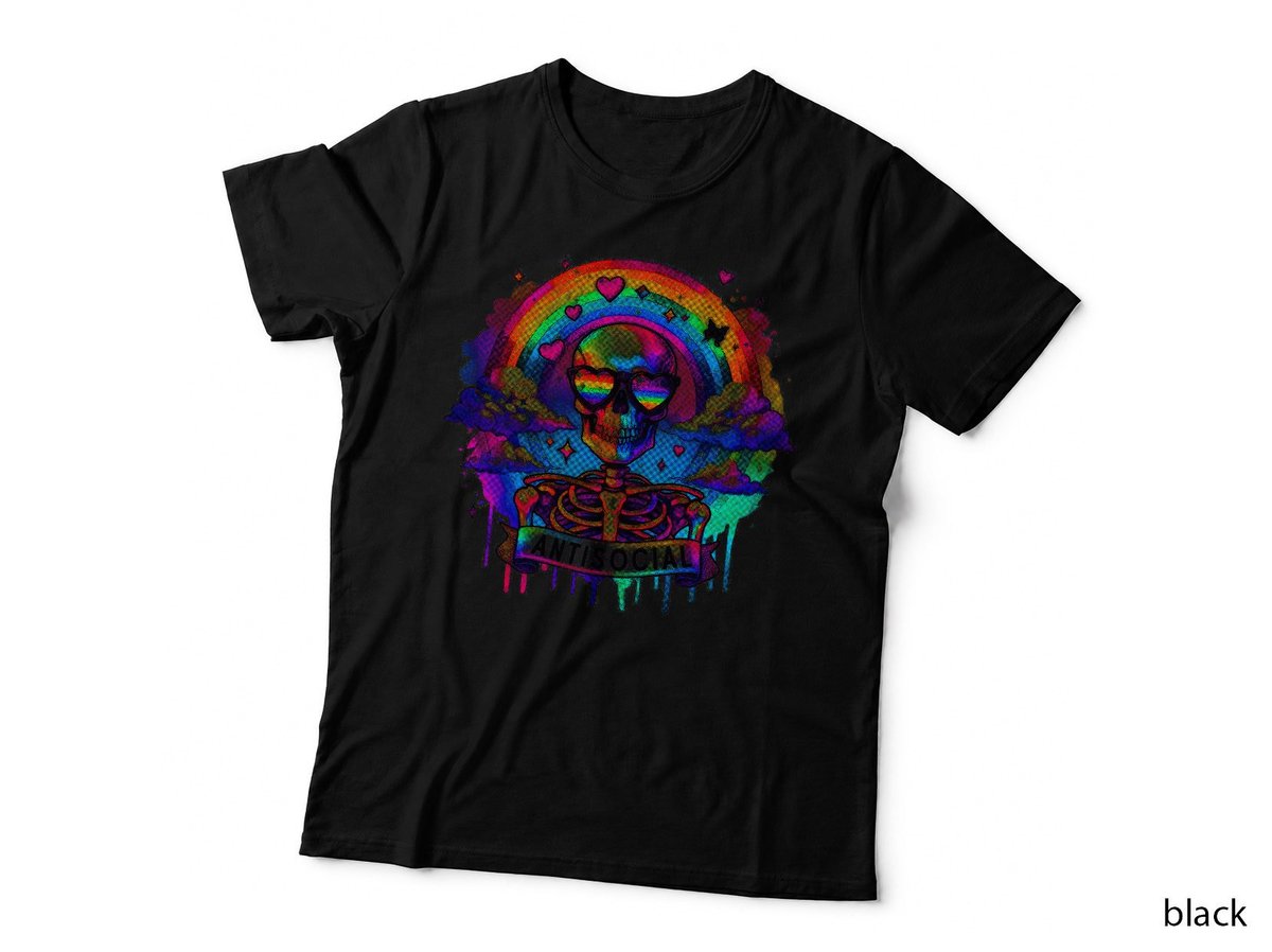 Anti Social Club Print, Skeleton Anti Club Design, Social T-Shirt