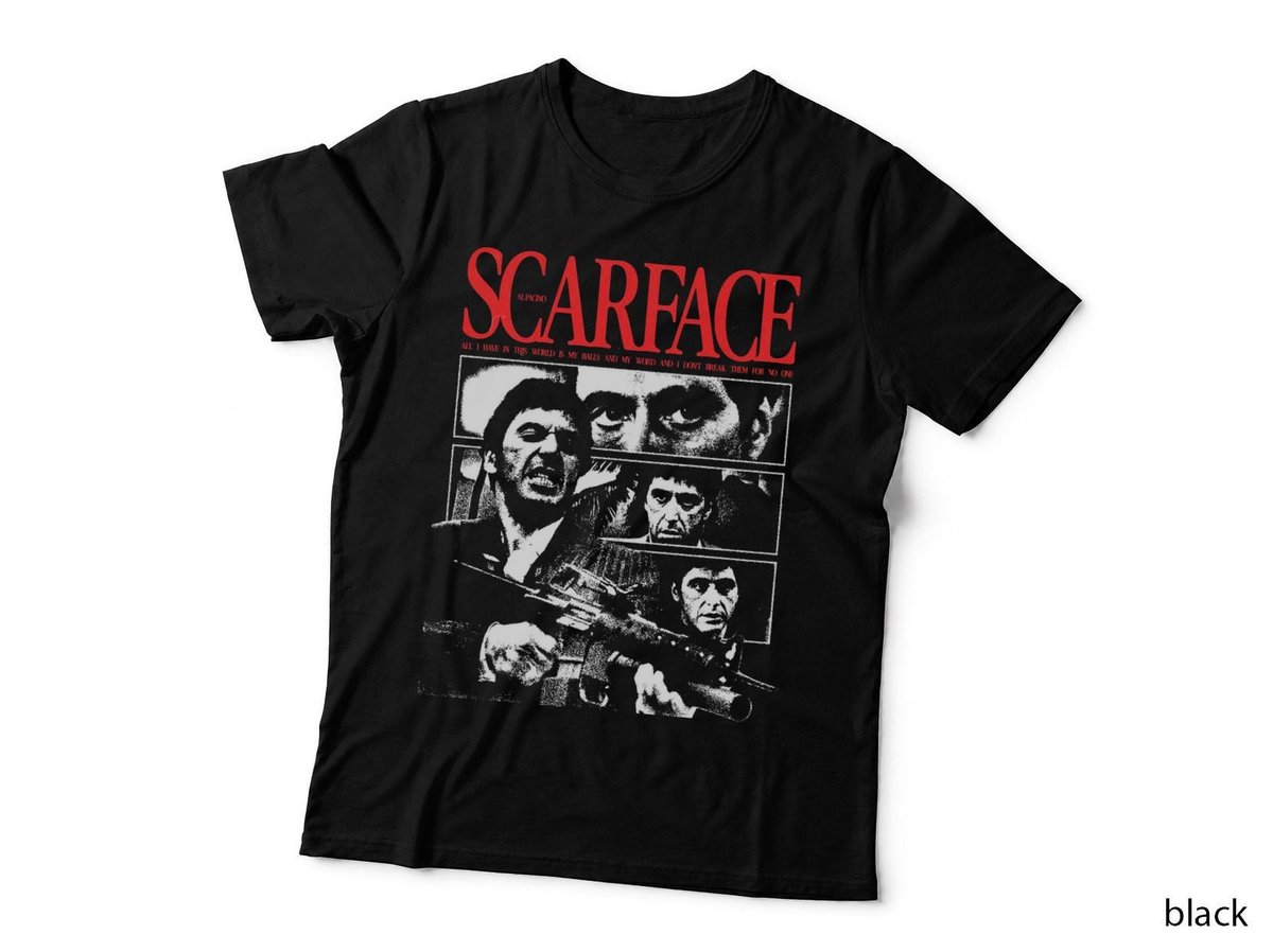 Scarface Movie T-Shirt, 80s Gangster Style, Retro Gangster Print