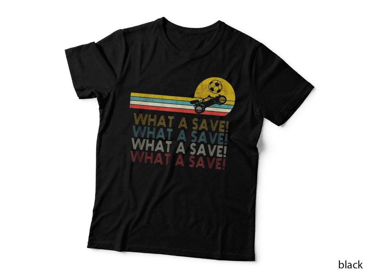 What A Save T-Shirt, Vintage Rocket Soccer Car Funny Gamer Gift Hoodie