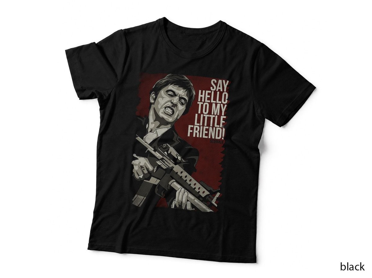Scarface Say Hello To My Little Friend T-Shirt, Gangster Movie Icon