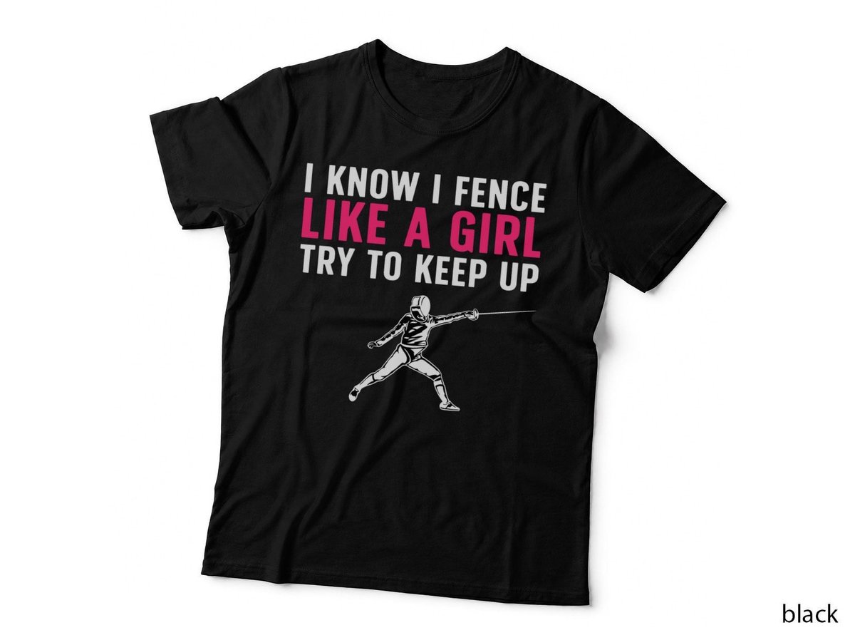 Fencing Art For Girls Kids Youth Teen Women Fencing Lover T-Shirt