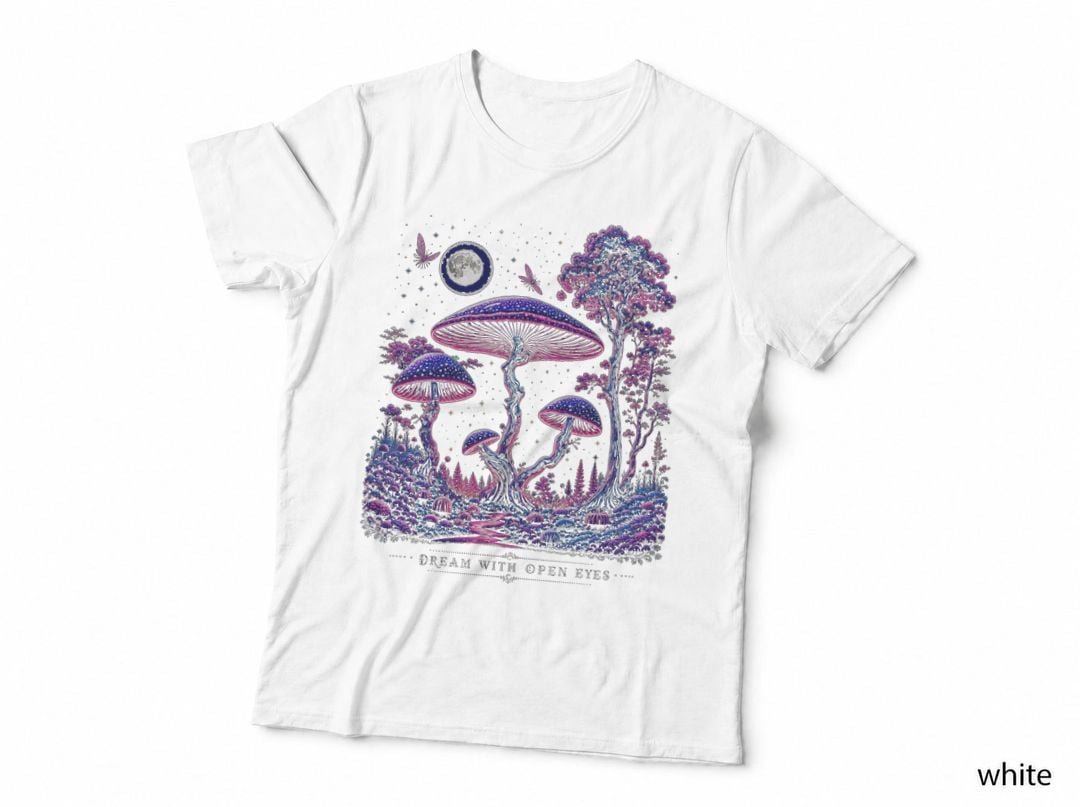 Dream With Open Eyes Mushroom Forest Cottagecore Psychedelic T-Shirt Hoodie