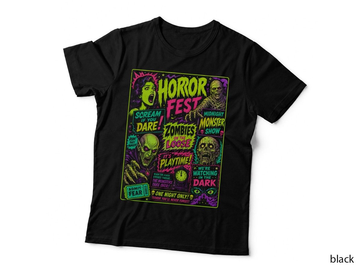 Horror Fest Spook Show Poster Halloween Monster T-Shirt Hoodie Vintage Gift
