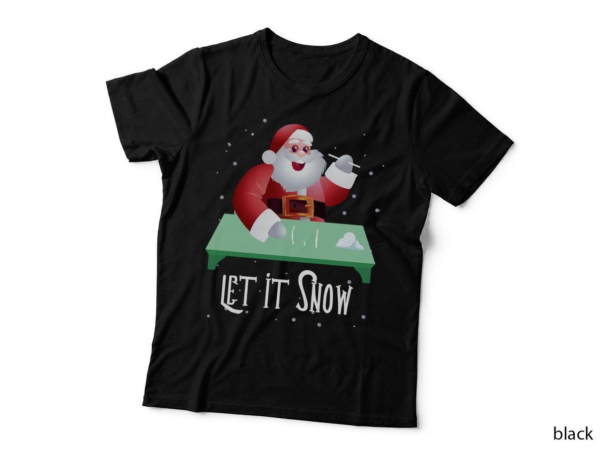 Cocaine Snorting Santa Gift Christmas Sweater T-Shirt