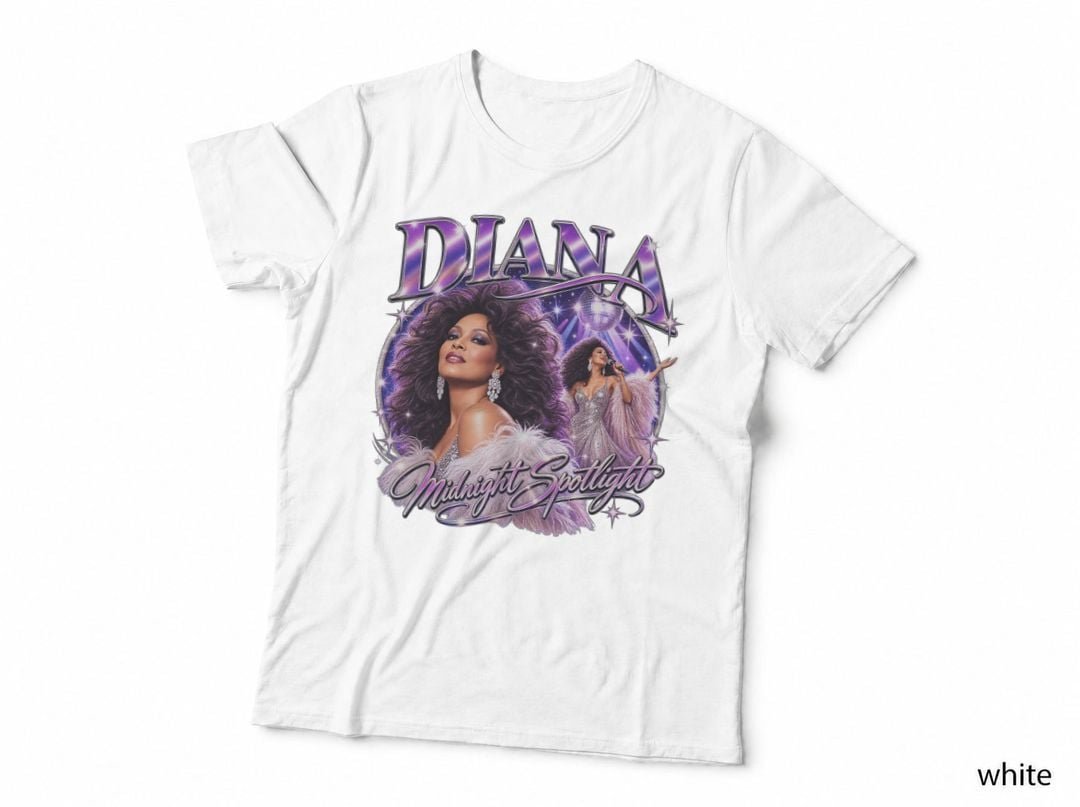 Diana Ross Midnight Spotlight Disco Diva Glamour Music T-Shirt Hoodie Vintage