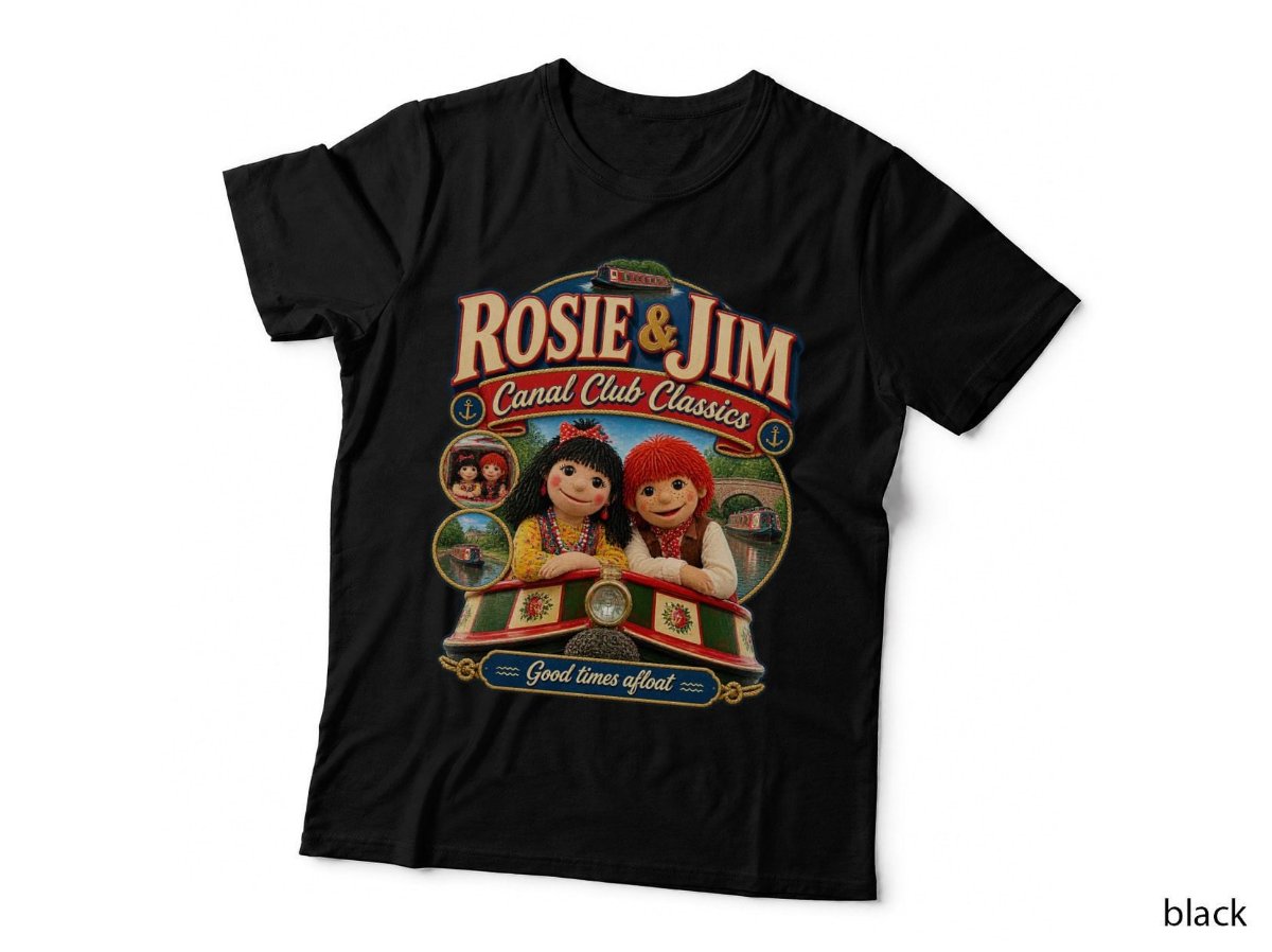Rosie and Jim Vintage Badge Canal Boat Nostalgia T-Shirt, Kids TV Hoodie