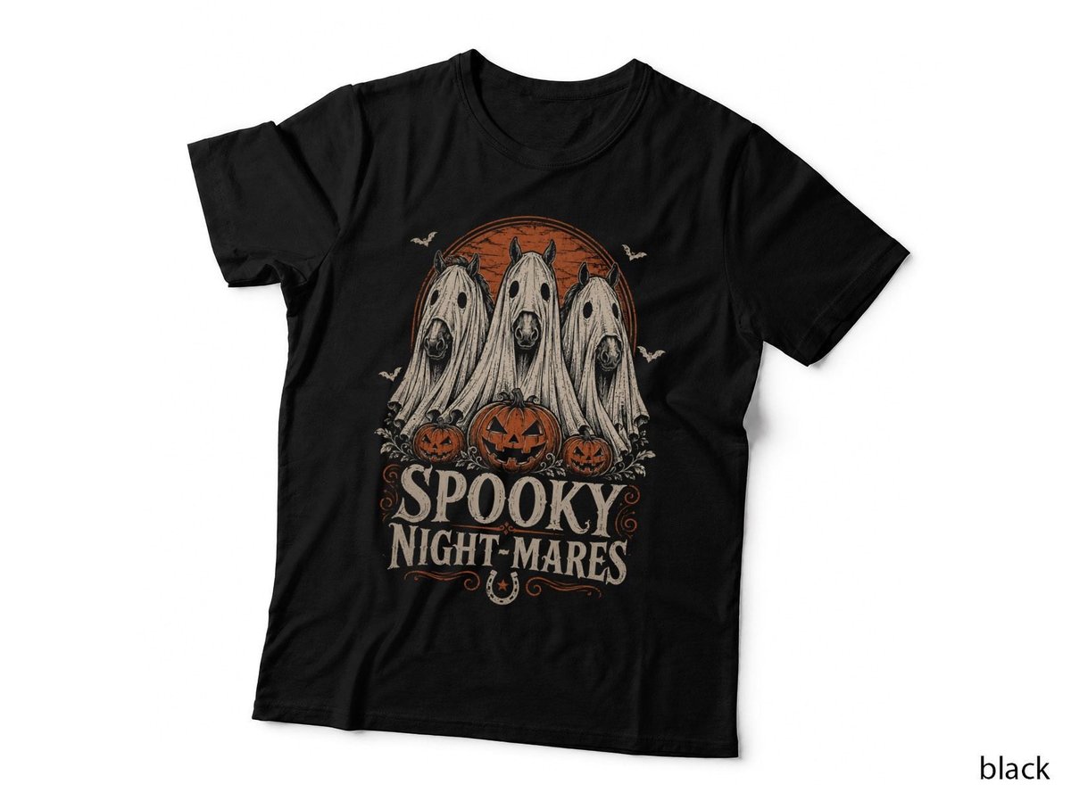 Spooky Night-Mares Ghost Horse Halloween Pumpkin T-Shirt Hoodie Vintage Gift