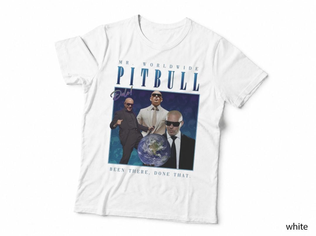 Pitbull Mr Worldwide T-Shirt, Music Legend Dale Homage, Hip Hop Pop Art
