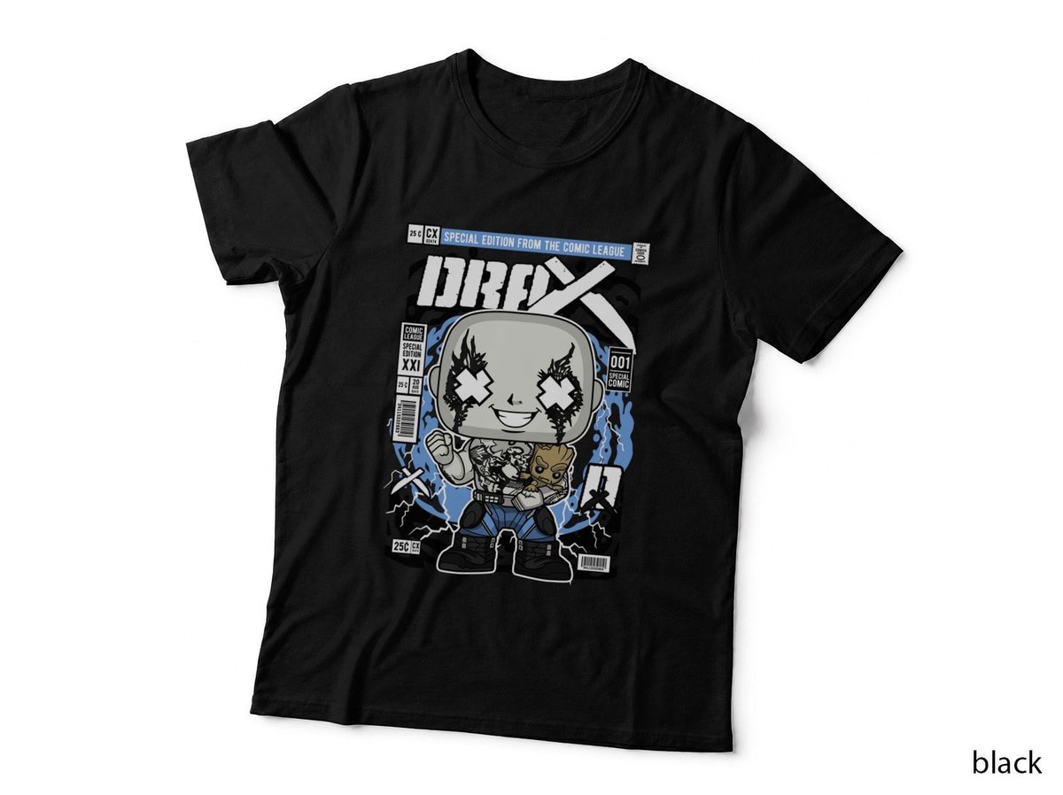Drax With Groot T-Shirt, Comic League Art, Superhero Fan Style