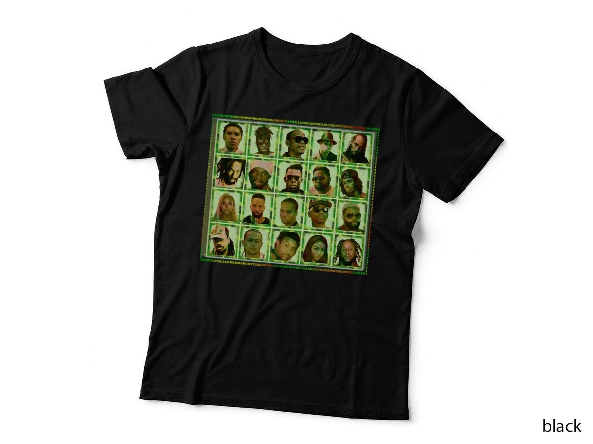 Dancehall Tribute T-Shirt, Reggae Music Icon Collage, Music Lover Style