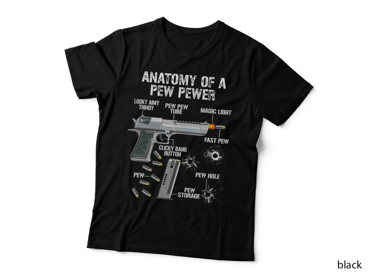 Funny Anatomy Of A Pew Pewer - Ammo Gun - Amendment Saying T-Shirt