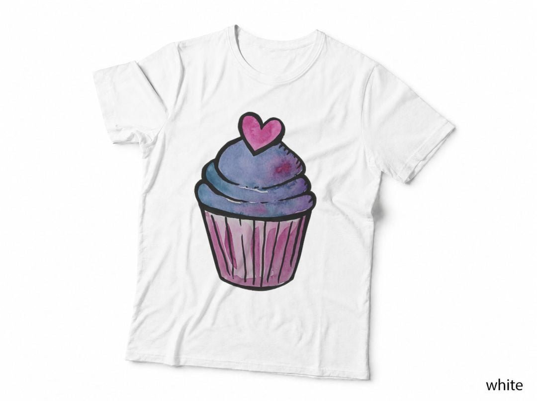 Cute Cupcake Heart birthday cupcake art bakery T-Shirt
