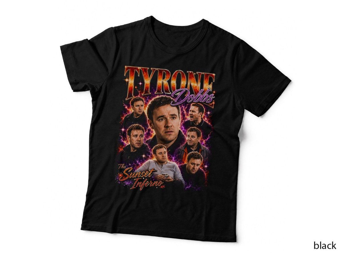 Tyrone Dobbs Coronation Street Sunset Vintage Halftone T-Shirt, Soap Hoodie