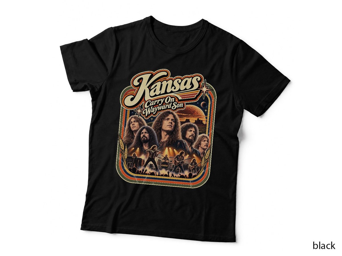 Kansas Carry On Wayward Son Vintage Rock Classic Band T-Shirt