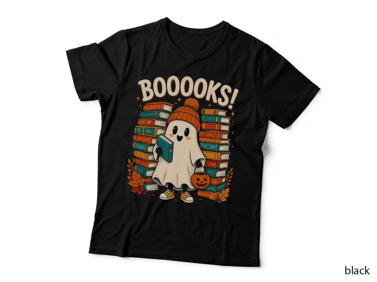 Booooks Ghost Reading Funny Halloween Librarian Teacher T-Shirt Hoodie Cute