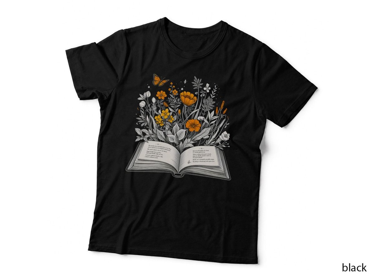Book Of Wildflowers Reading Librarian Botanical Cottagecore T-Shirt Hoodie