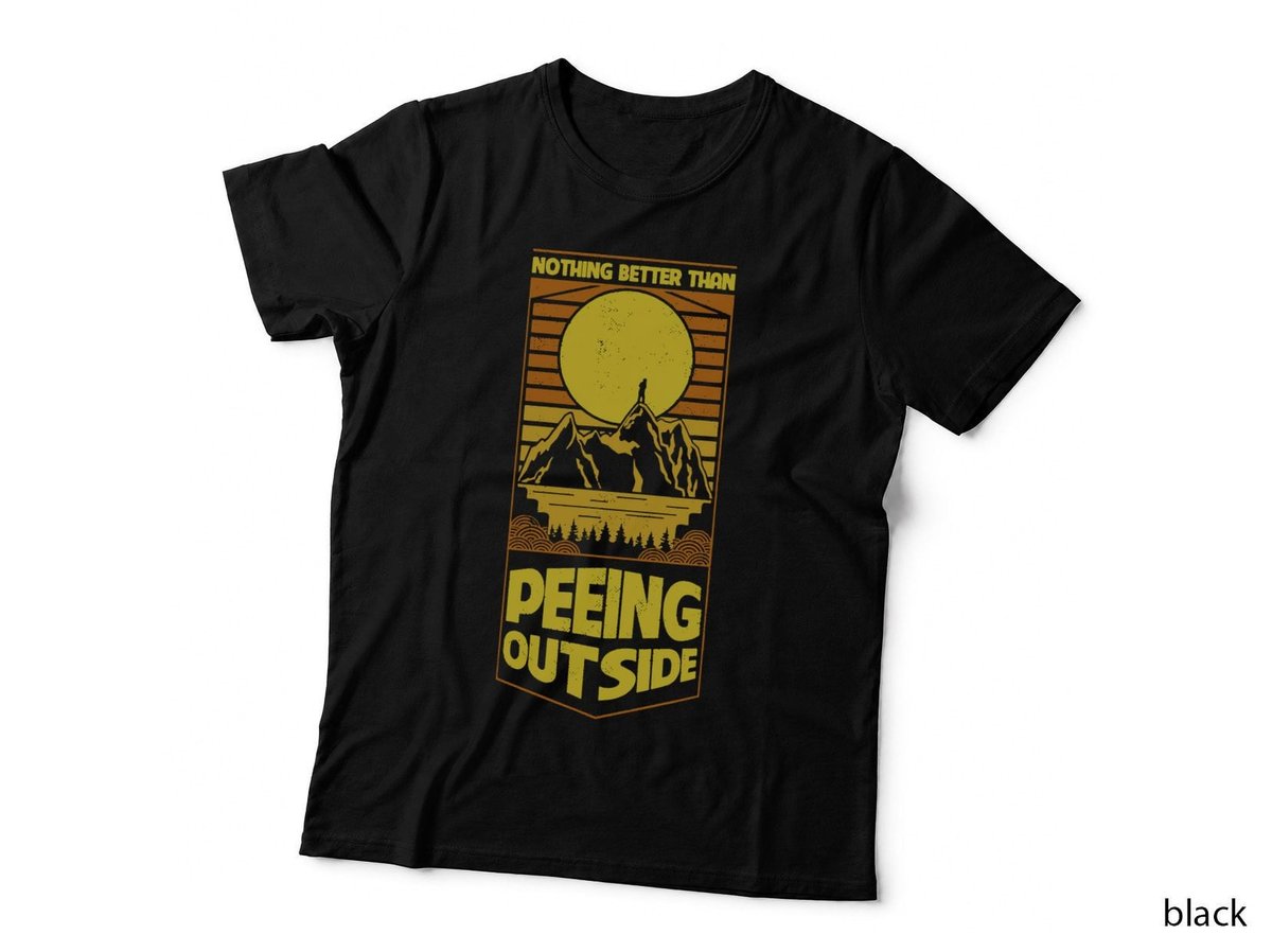 Peeing Outside Tshirt, Bigfoot Hike Camping Hiking T-Shirt