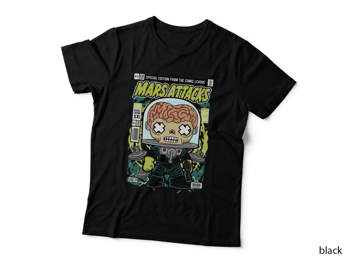 Martian Invader T-Shirt, Sci-Fi Horror, Retro Comic League