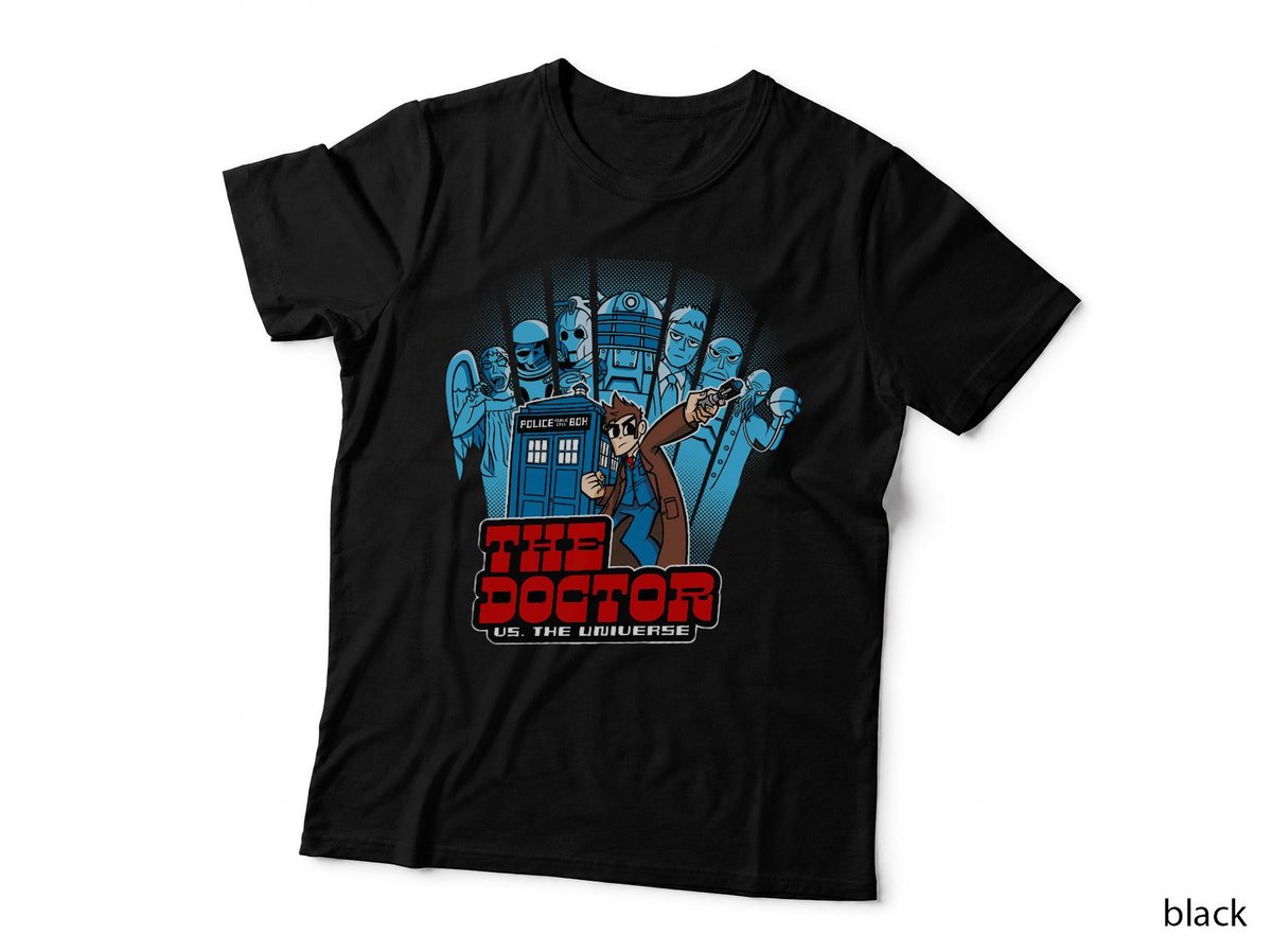 Doctor Who vs the Universe T-Shirt, Tardis Enemies Cartoon Fan Art