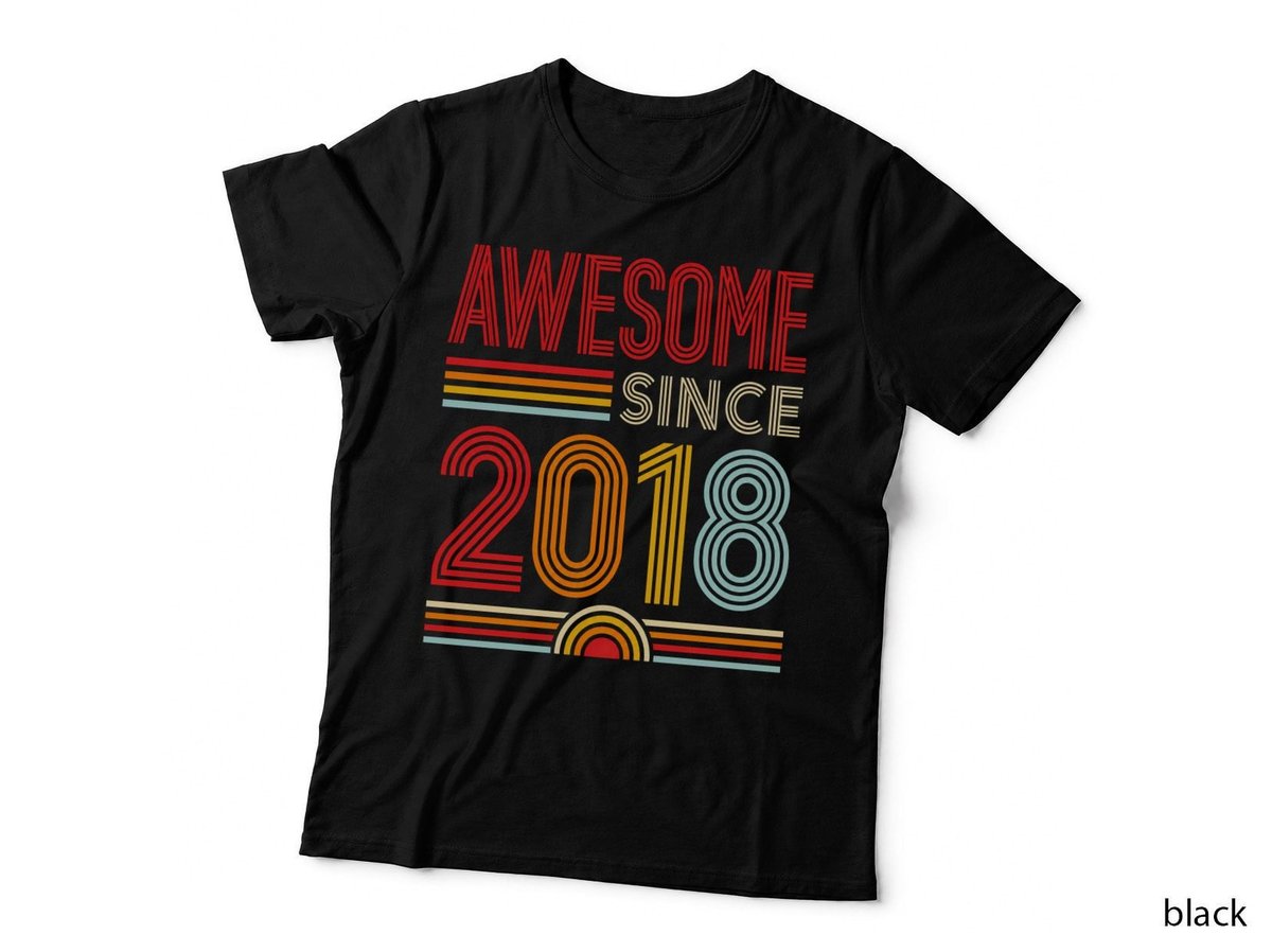 Awesome Since 2018 8th Birthday T-Shirt Hoodie Born 2018 Gift Boys Girls Kids