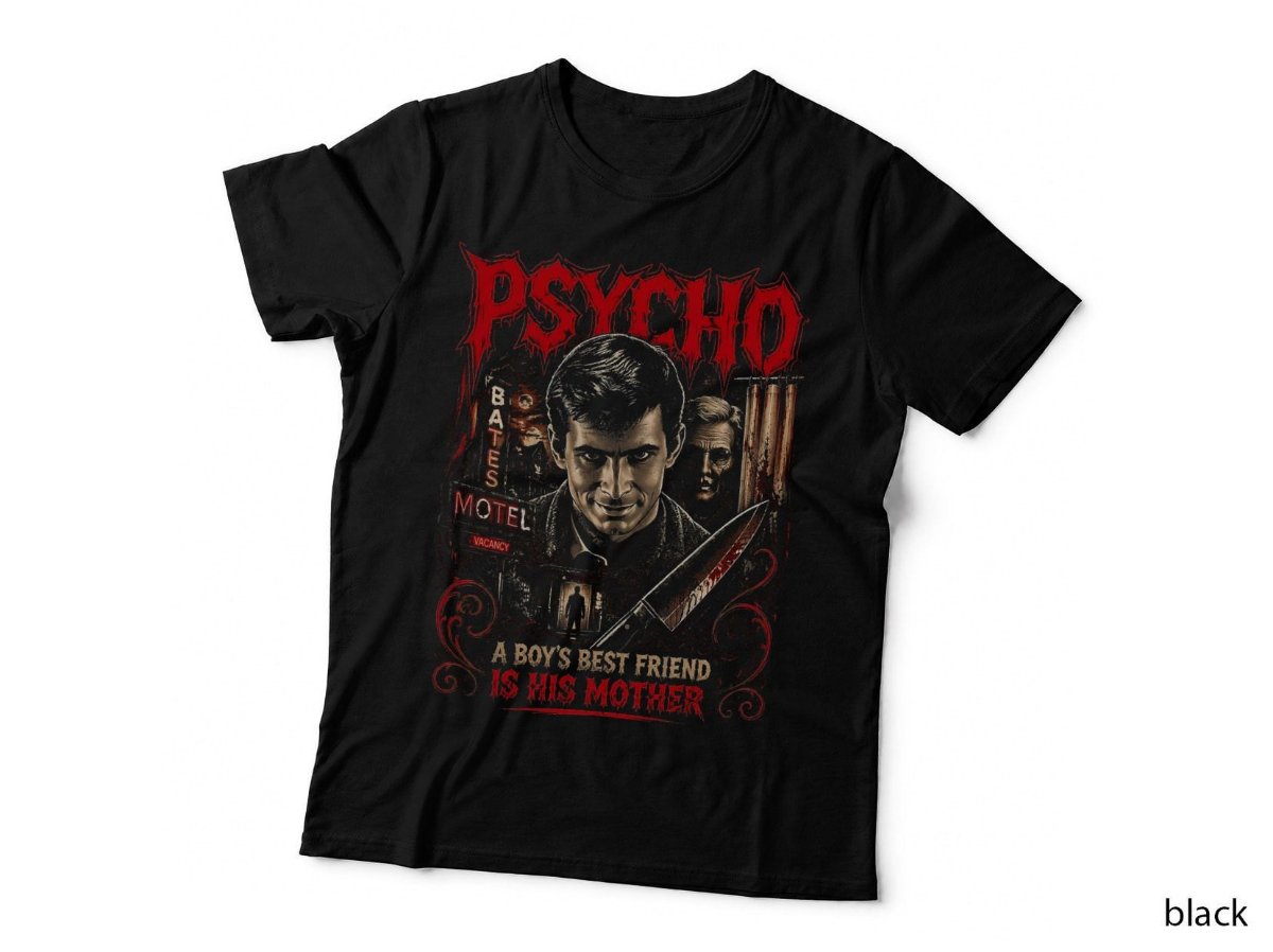 Norman Bates T-Shirt, Psycho Vintage 60s Horror Thriller Halftone Hoodie