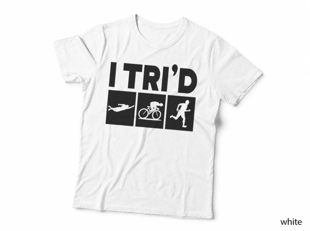 Funny Triathlon Design Triathletes Men Women Swim Bike Run T-Shirt