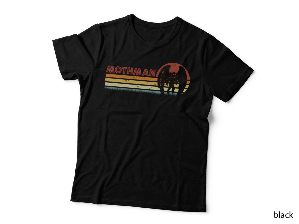 Mothman Retro Stripes - Vintage Point Pleasant, WV Cryptid Gift T-Shirt