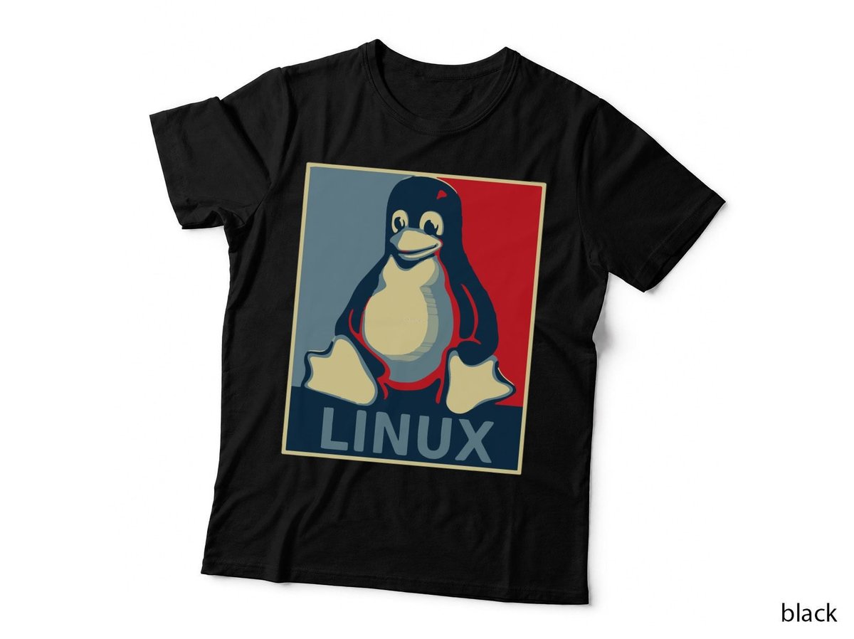 Linux Tux Penguin Obama Poster T-Shirt, Political Art